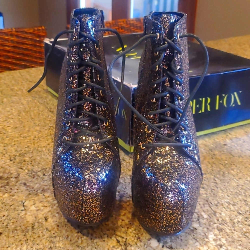 Brand new, never been worn glitter booties